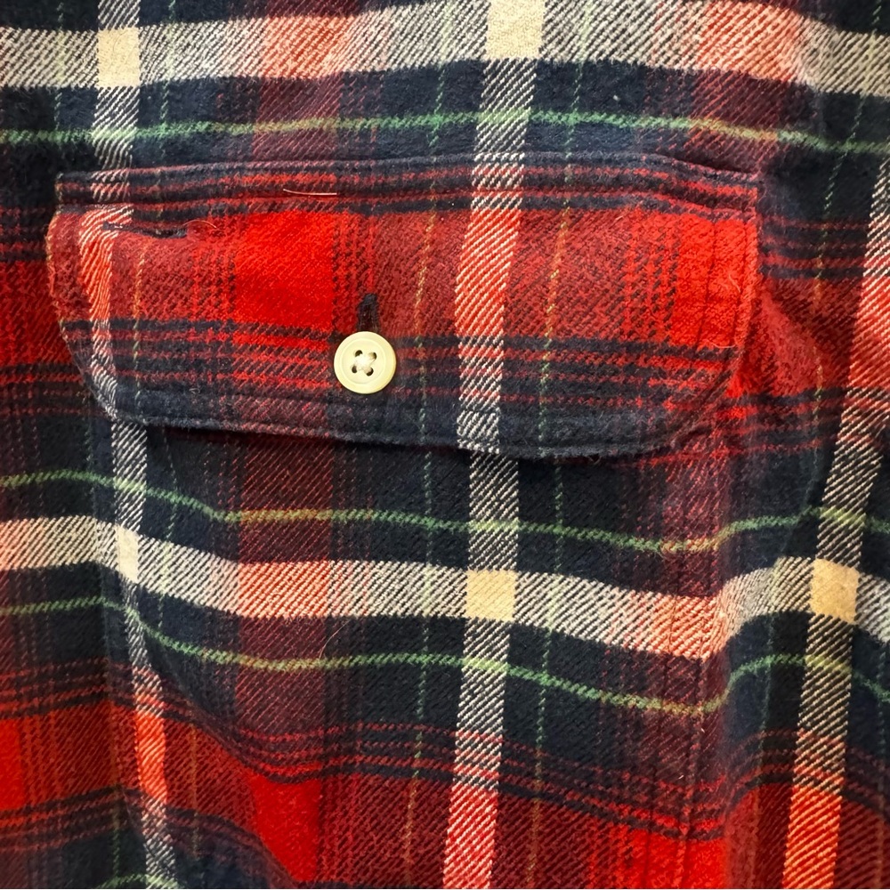 Ralph Lauren Vintage Red and Blue Plaid Flannel Button Down Shirt XXL - Picture 3 of 6
